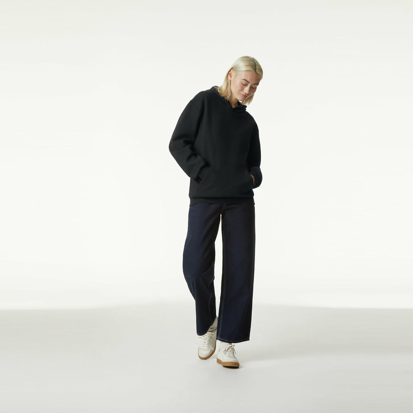 American Apparel Unisex Reflex Fleece Pullover Hoodie Sweatshirt, GRF498AA, Black, Medium