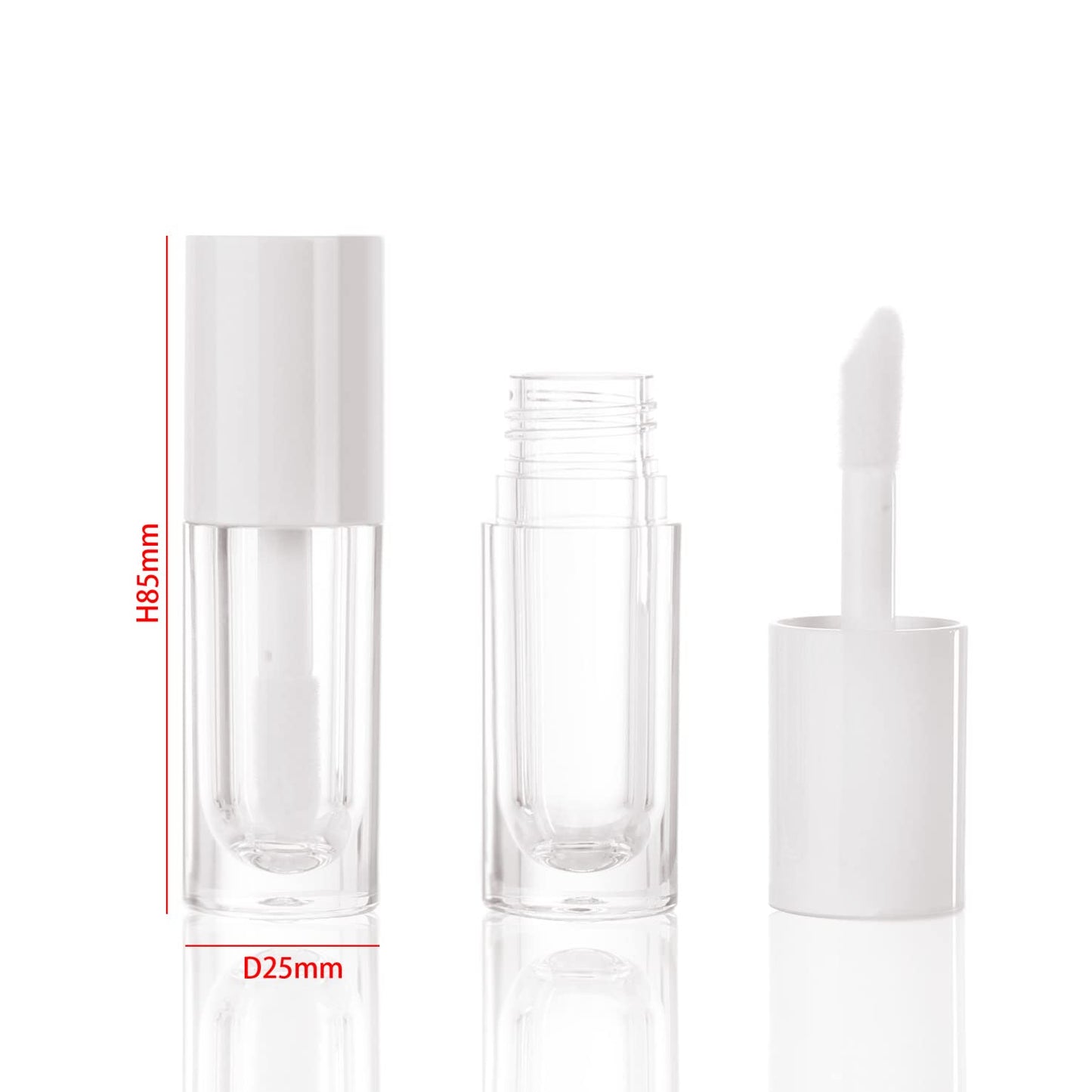 COSIDEA 30pcs White Empty 6ml 0.2oz Lip Gloss Tubes with Big Doe Foot Wand，Round Lipgloss Containers，Concealer Tube Cosmetic Packing Container Bulk Wholesale…