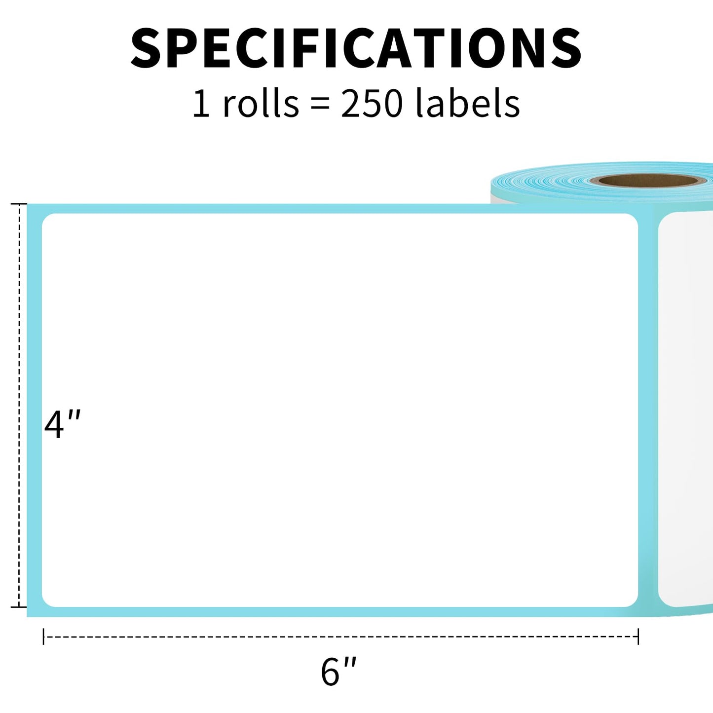 PAPRMA 4000 Direct Thermal Labels - 16 Rolls of 4' x 6' Thermal Printer Paper - 250 Labels Per Roll - Zebra Rollo Compatible