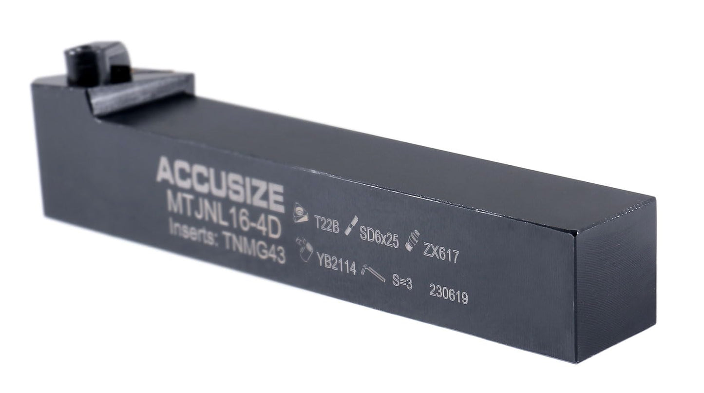 Accusize Industrial Tools 1'' by 6'' Overall Length Mtjnr 16-4d Lathe Tool Holder with Tnmg432 Insert, Left Hand, 2312-6012