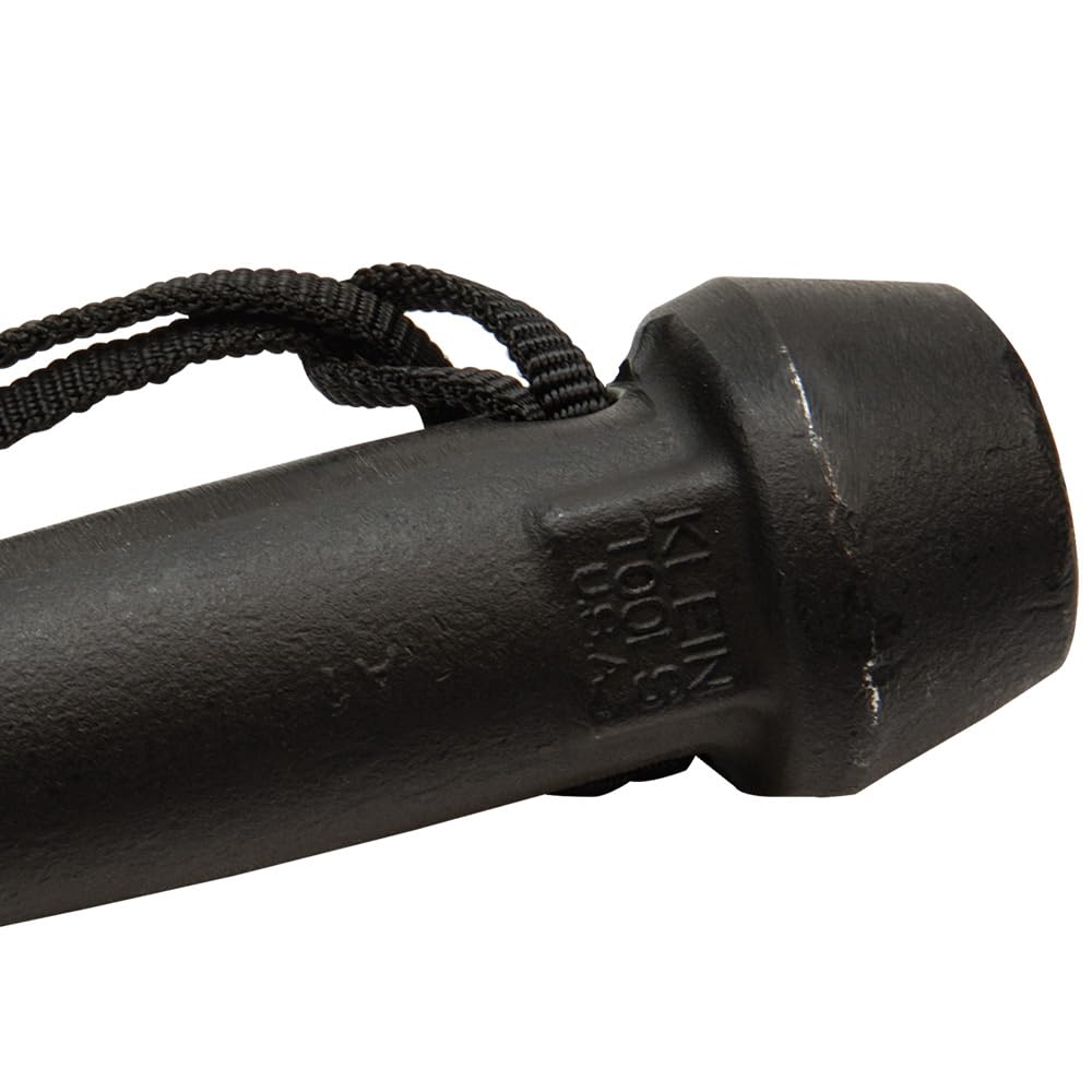 Klein Tools 3256TT Broad-Head Bull Pin, Forged, Heat-Treaded Steel with Black Finish and Tether Hole, 1-1/16-Inch
