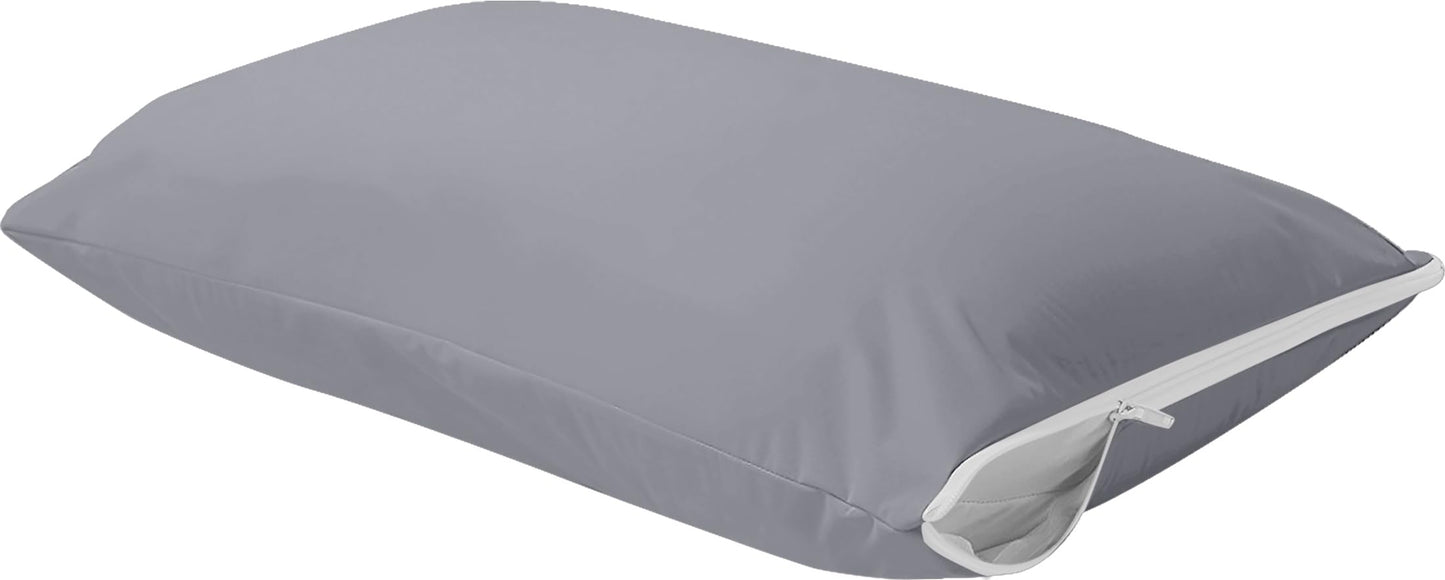 Utopia Bedding 4 Pack Waterproof Pillow Protectors with Zipper Queen Size (Gray), Bed Bug and Dust Mite Proof Pillow case Covers, Moisture Wicking Pillow Encasements 20 x 28 Inches
