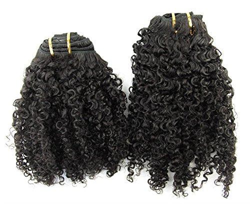 Ms Fenda Brazilian Remy Virgin Hair Kinky Curly 3B 3C Natural Color African American Clip In Hair Extensions 120Gram 7Pcs/Set(16")
