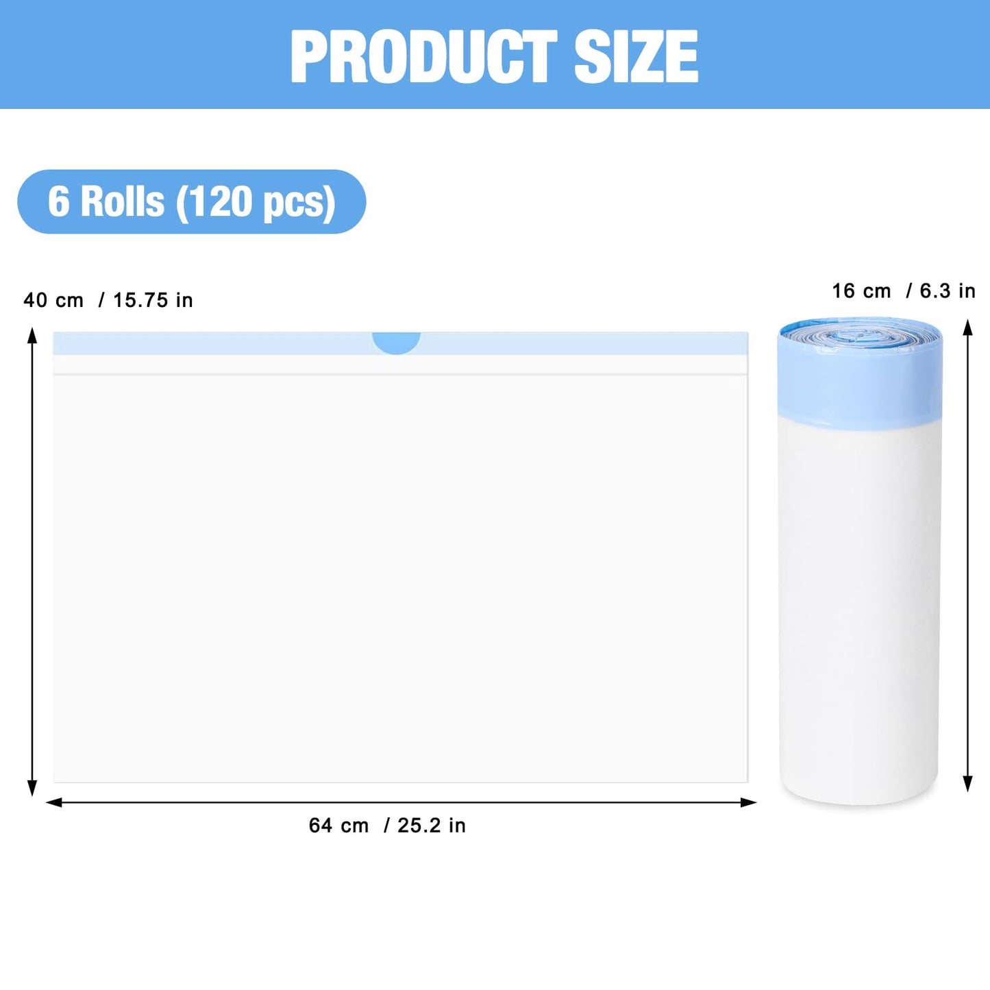 Cat Litter Box Liners, 120 Count Large Cat Litter Bags Thickened Cat Litter Waste Receptacles Bags Automatic Self Cleaning Cat Litter Box Liner, Universal Compatible for Most Litter Boxs