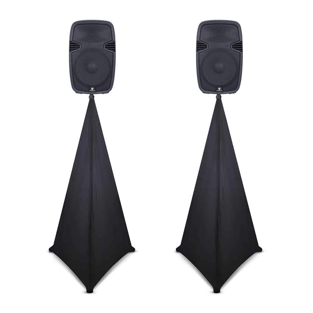 PRORECK Speaker Stand Cover Tripod Stand Skirt Skrim 360 Degree Cover Black x 2