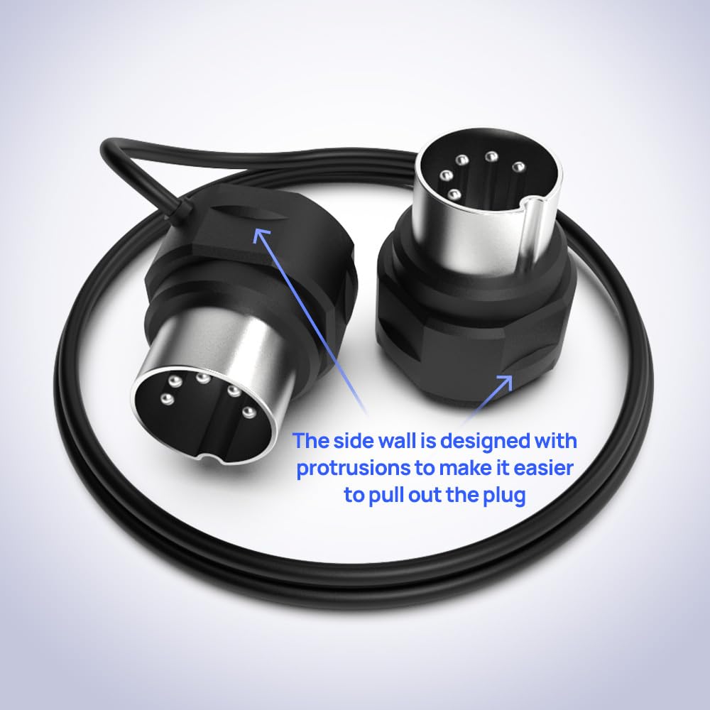 CME MIDI Cable 4-Pack - 2FT / 60cm, 5-pin DIN, Low-Profile - Mirrored 45-Degree Angled Ultra-Thin Plugs for Compact Spaces - Ideal for MIDI Interface, Pedalboard, Keyboard