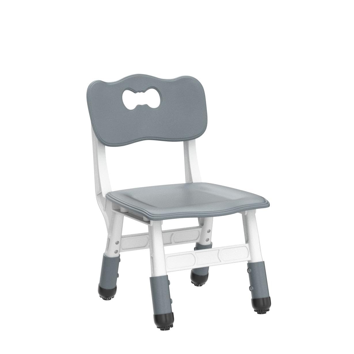 FUNLIO Adjustable Kids Chair (2pcs), 3 Level Height Adjustable Toddler Chair for Ages 3-8, for Classrooms/Daycares/Homes, CPC & CE Approved - Grey