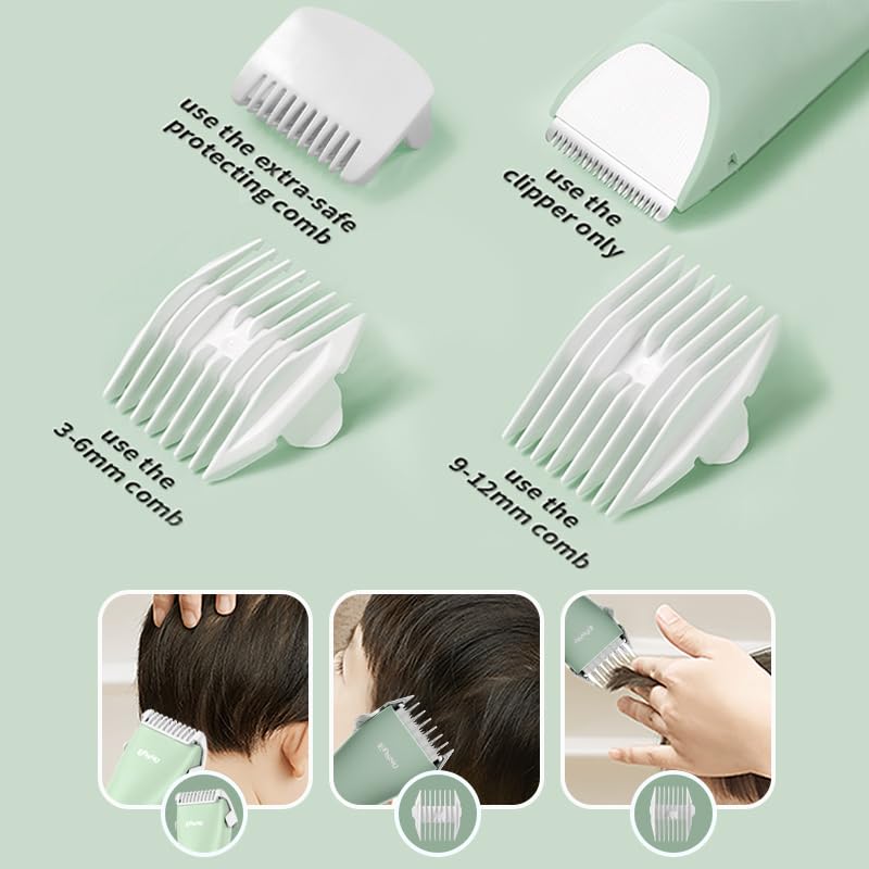 Baby Hair Clippers, Quiet Professional Hair Trimmer for Kids, Hair Cutting Kits with LCD Display, Safe Ceramic Blades, Waterproof Rechargeable Clippers for Autism Children and Infants