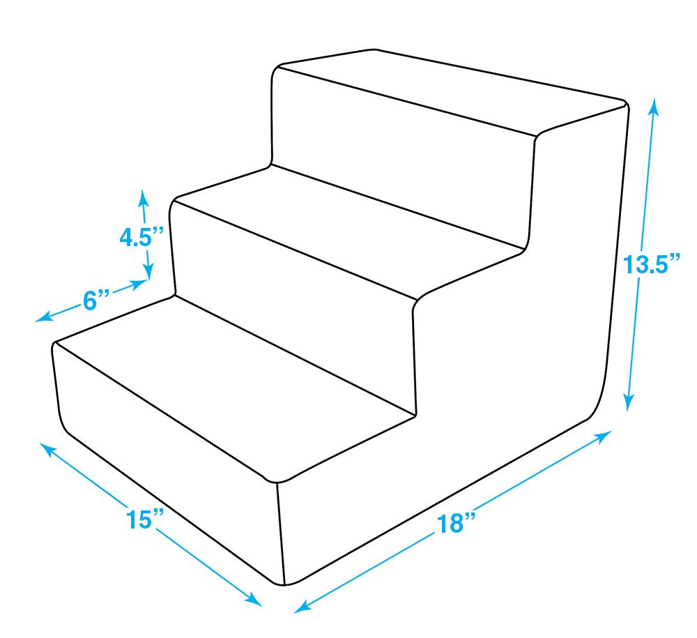 Best Pet Supplies Foam Pet Steps for Small Dogs and Cats, Portable Ramp Stairs for Couch, Sofa, and High Bed Climbing, Non-Slip Balanced Indoor Step Support, Paw Safe-Gray, 3-Step (H: 13.5 inch )