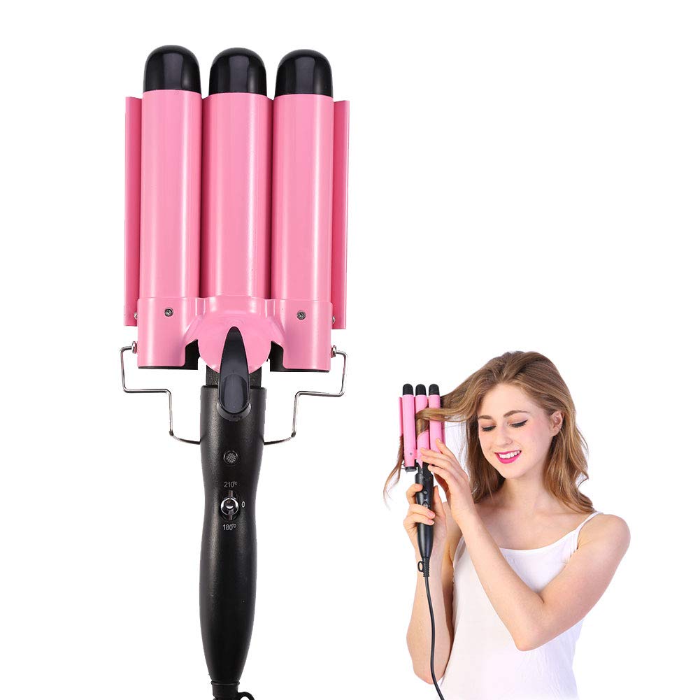 3 Curling Iron Hair Waver Curling Curler Wand, Portable Fast Heating Hair Curling Roll Ceramic Iron Iron Wand Curler DIY Curly Hair Styling Tools (32mm)