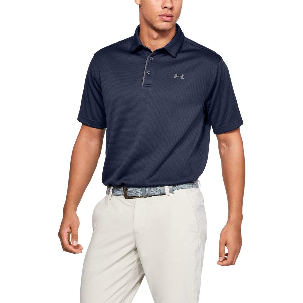 UNDER ARMOUR mens Tech Golf Polo ,Midnight Navy (410)/Graphite,Small
