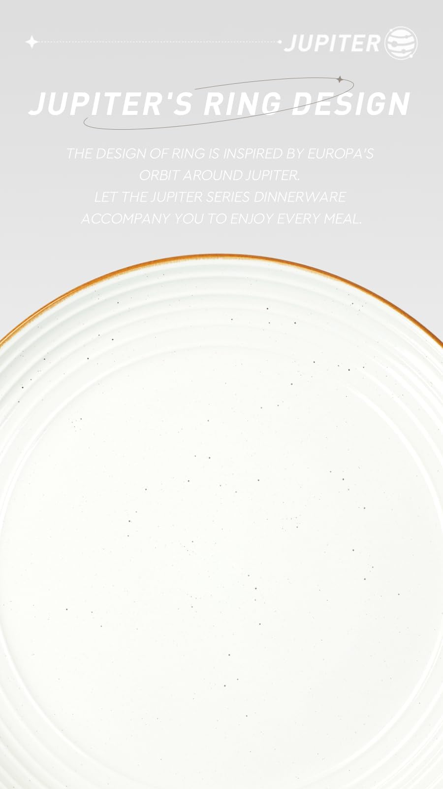 Richmount Jupiter Dinnerware Set, Plates and Bowls Sets for 4, Microwave and Dishwasher Safe, Scratch Resistant, 12 Pieces Dishes Set, White
