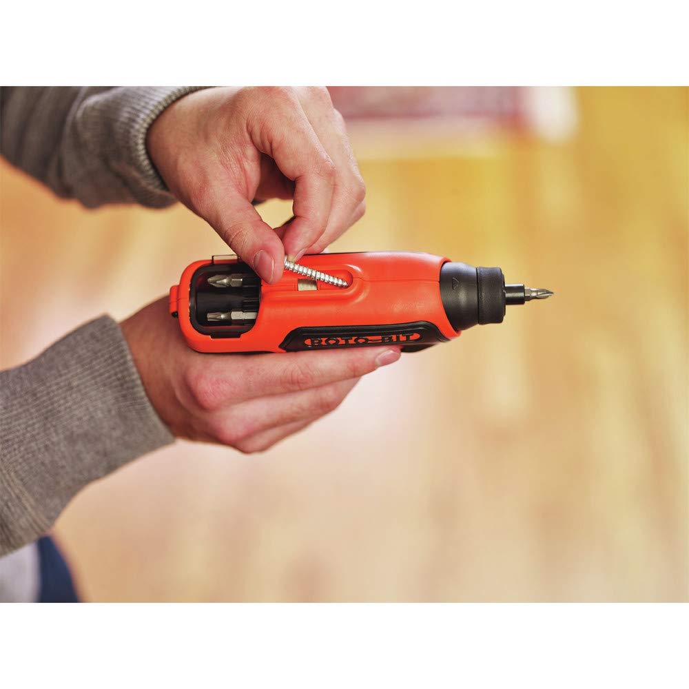BLACK+DECKER 4V MAX Cordless Screwdriver with Bit Storage (BDCS50C) , Orange
