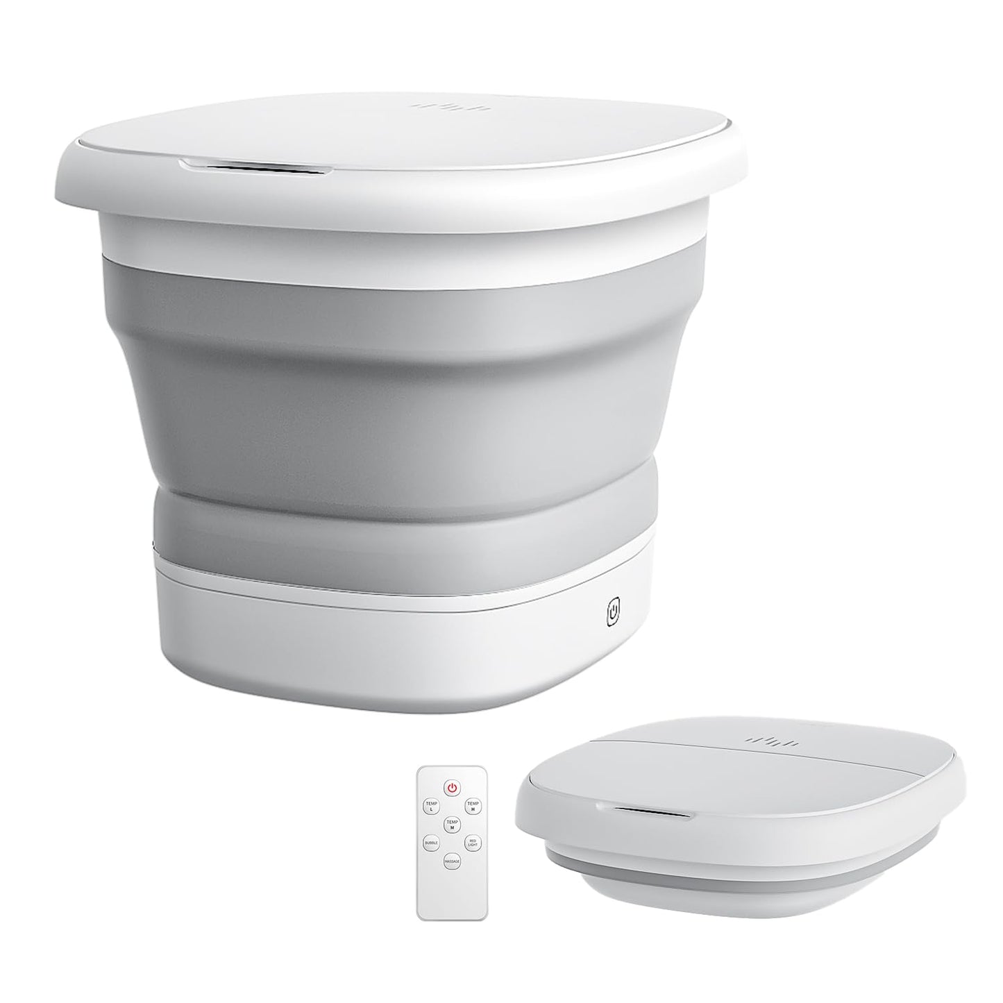 Collapsible Foot Spa Massage with Water and Electricity Separation System,Foot Bath with Three Level Temperature Control,Bubble,Remote,Red Light,Timer,and Four Set Electric Massage Balls