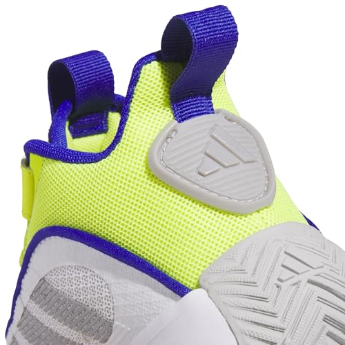 adidas Unisex-Kids Own The Game 3.0 Basketball, White/Grey/Solar Slime, 5/Big Kid