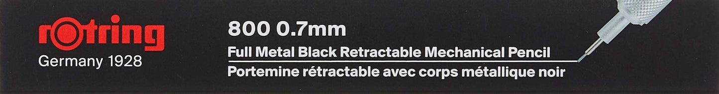 rOtring 800 Retractable Mechanical Pencil, 0.7 mm, Black Barrel