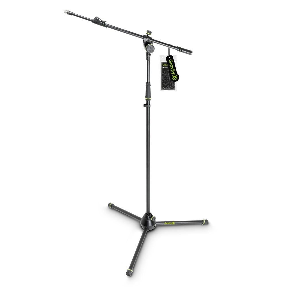 Gravity MS 4322 B Microphone Stand with Folding Tripod Base and 2-Point Adjustment Telescoping Boom (GMS4322B)