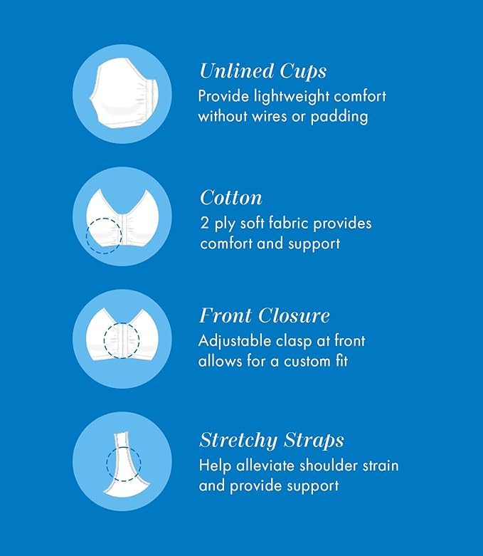 Bestform 5006014 Comfortable Unlined Wireless Cotton Stretch Sports Bra with Front Closure, Grey | Black | White, 38