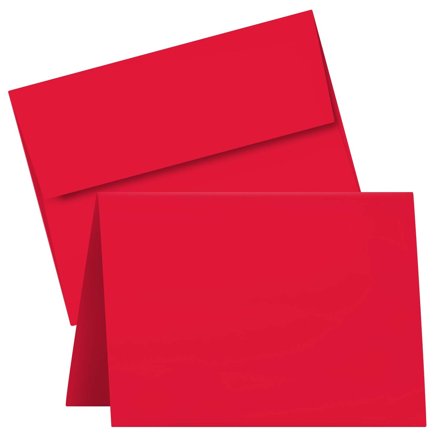 Red Blank 5x7 Greeting Cards with Red A7 Envelopes. (25 Per Pack)