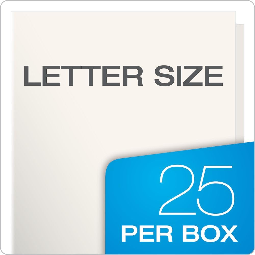 Oxford Pocket Folders, Laminated Twin Pockets, Letter Size, High-Gloss White, Holds 100 Sheets, Business Card Holder, 25-Pack for School, Office, or Presentations