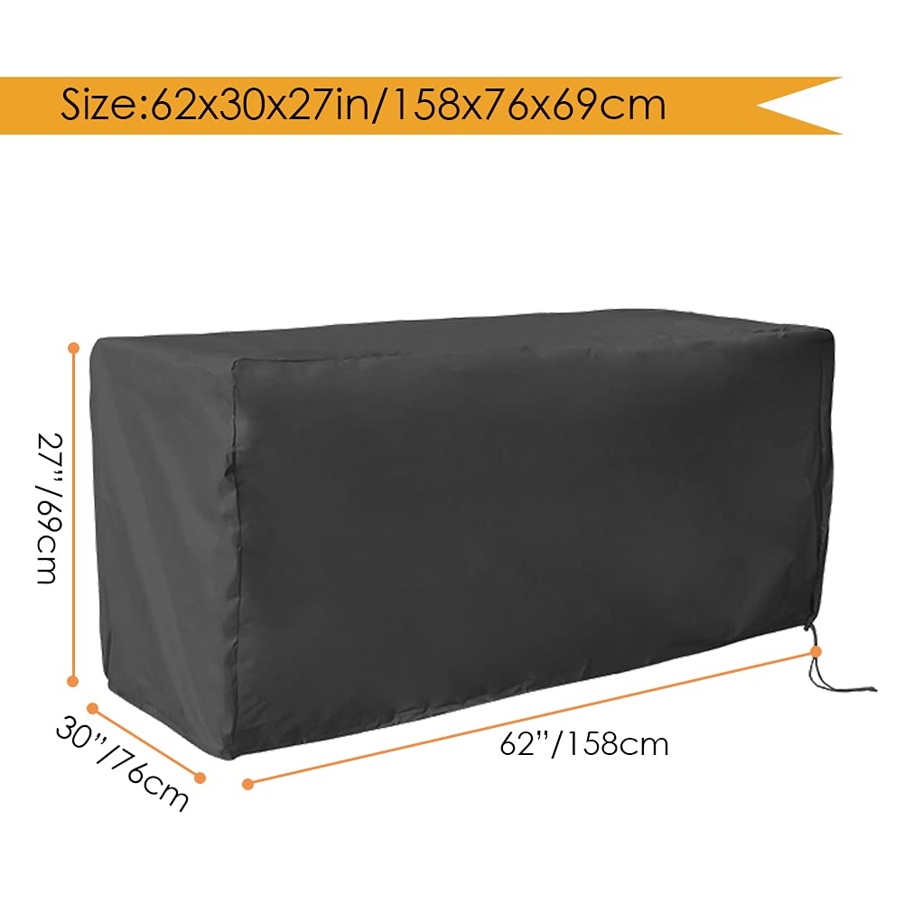 COOSOO Deck Box Cover Waterproof Heavy Duty Patio Ottoman Cover All Weather Protection Outdoor Large Deck Cover Rectangular for Keter Suncast Lifetime