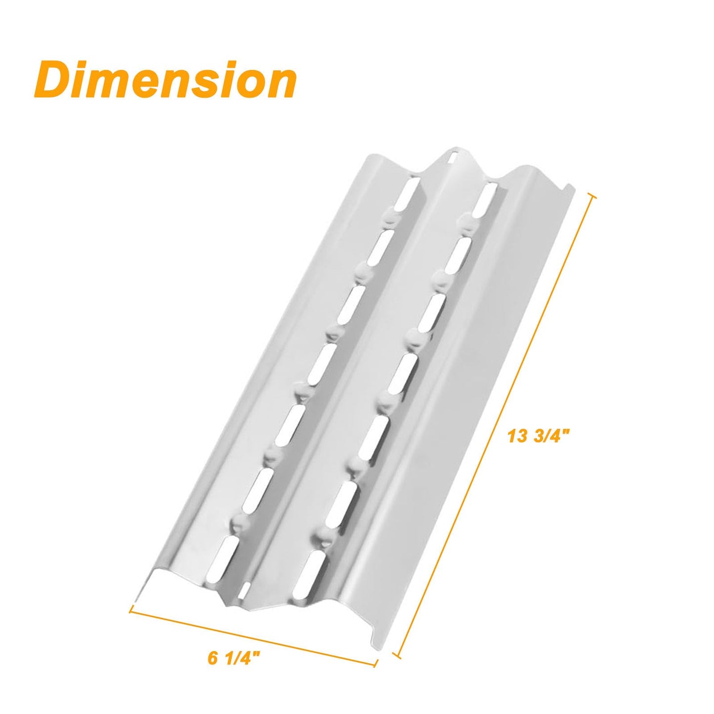 Flav-R-Wave Heat Plates for Broil King 18429,Signet,Monarch,Sovereign Gas Grill Model,Stainless Steel,13-3/4" × 6-1/4"