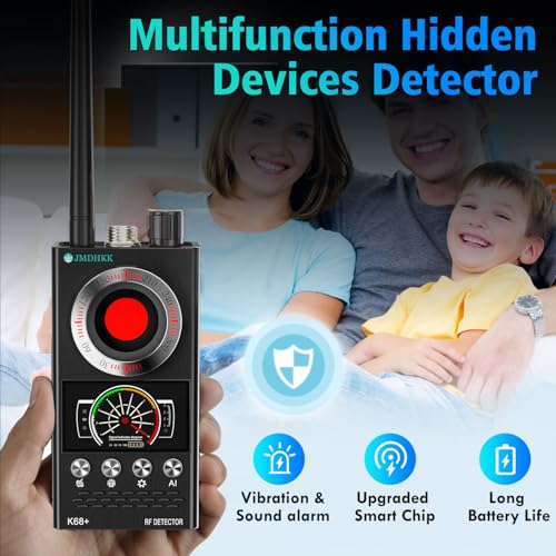 JMDHKK Hidden Camera Detector & Bug Detector – Magnetic Tracker & Wireless Signal Finder for Home, Office, Hotel, Car – Advanced Privacy Protection for Travel & Security (Black)