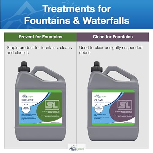 Aquascape Prevent for Fountains and Waterfalls SL - 32 oz / 946 ml, Reduces Fountain Maintenance with Clarifiers, Prevents White-Scale Buildup and Stains, Safe for Birds and Plants, 96094