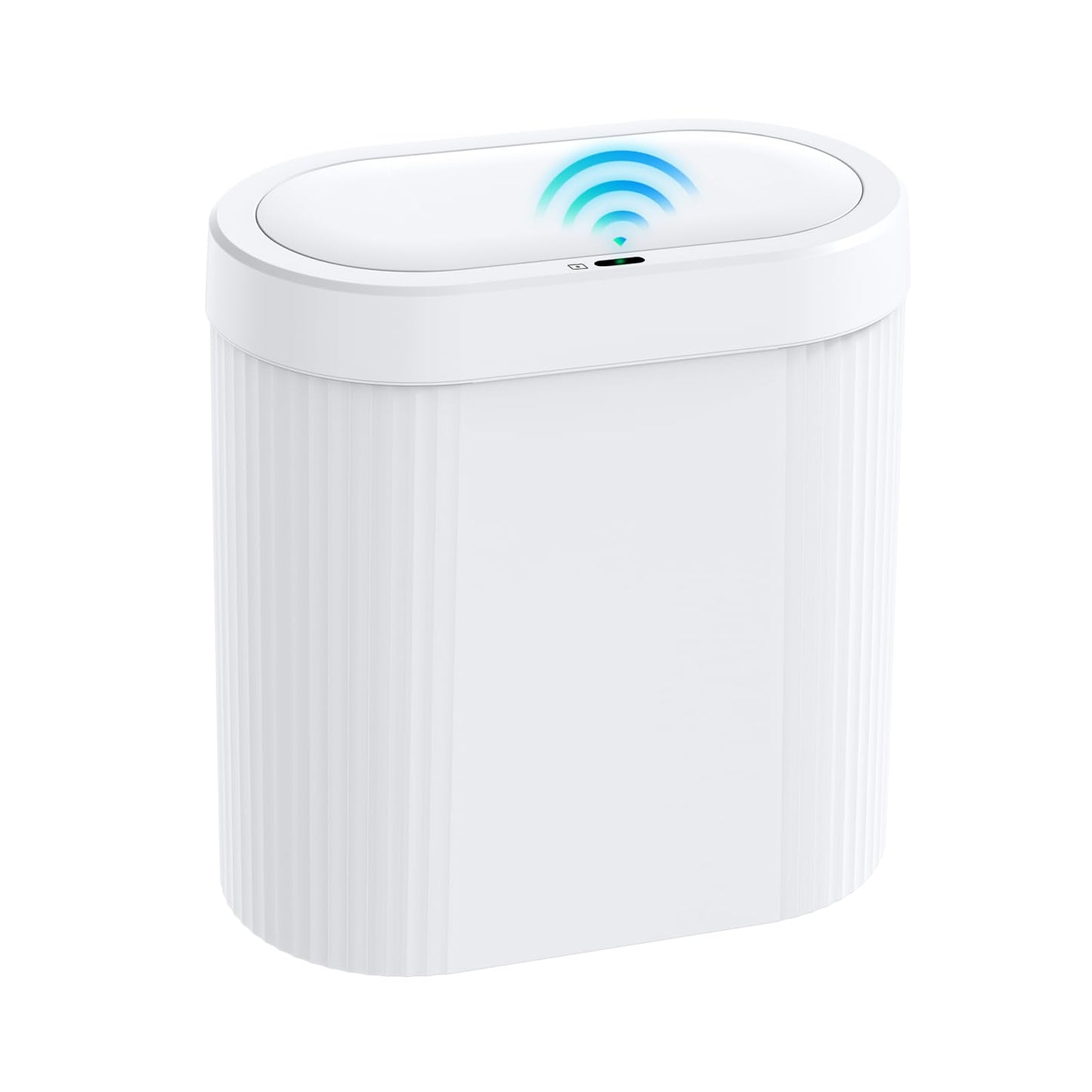 5 Gallon Bathroom Trash Can with Lid, Automatic Motion Sensor White Trash Can, Touchless Slim Waterproof Garbage Bin for Kitchen, Bedroom, Office, and Bathroom