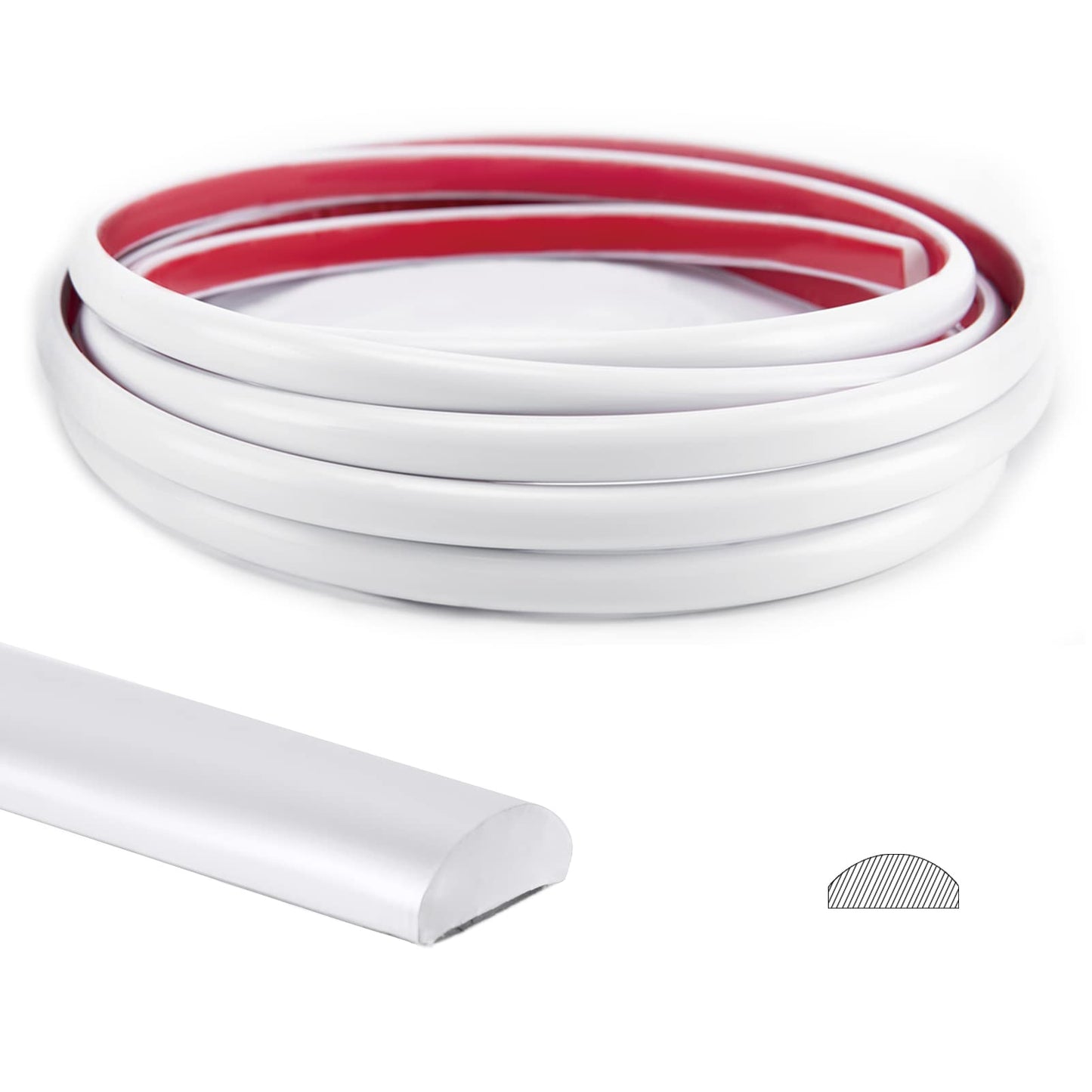 Art3d 25 Ft Peel and Stick Trim for Backsplash Tile Edge, Self-Adhesive Liner for Corner Decor in White