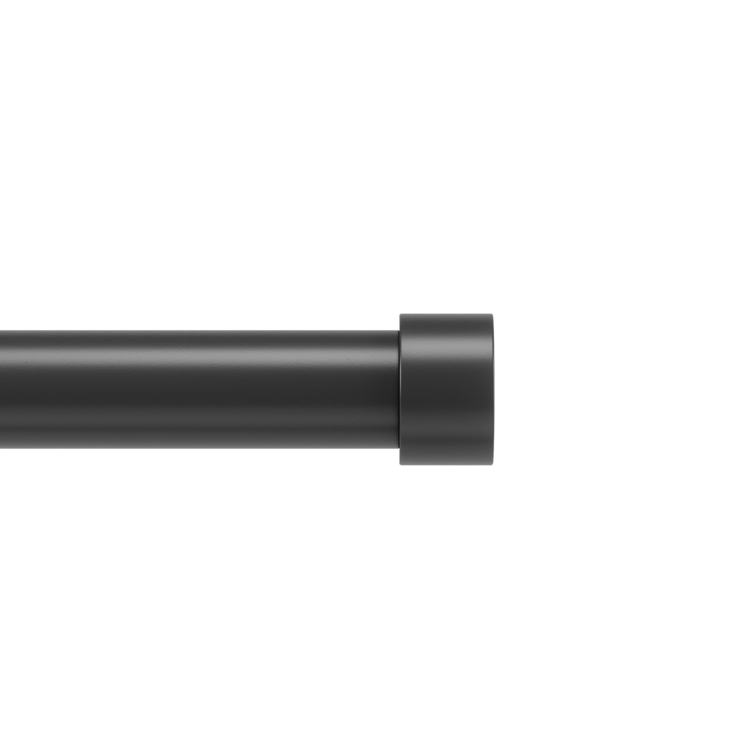 Umbra Cappa Modern 1" Curtain Rod, Includes 2 Matching Finials, Brackets & Hardware, 66” to 120”, Black