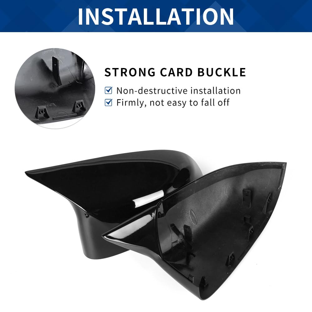 XPHAZZ Side Mirror Cover Compatible with X3 G01 X4 G02 / Pre-lci X5 G05 X6 G06 X7 G07 (Gloss Black, G01 G02 G05)