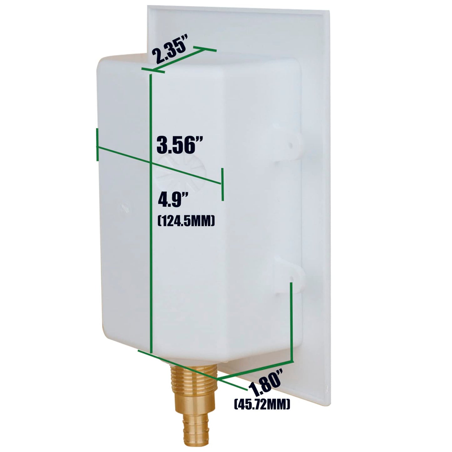 WHK Ice Maker Outlet Box Valve with PEX 1/2" Inlet,PEX Ice Maker Wall Box with 1/4 Turn Shut Off Valve to Connect PEX B Tubing(F1807) with Stainless Steel Hammer Arrestor