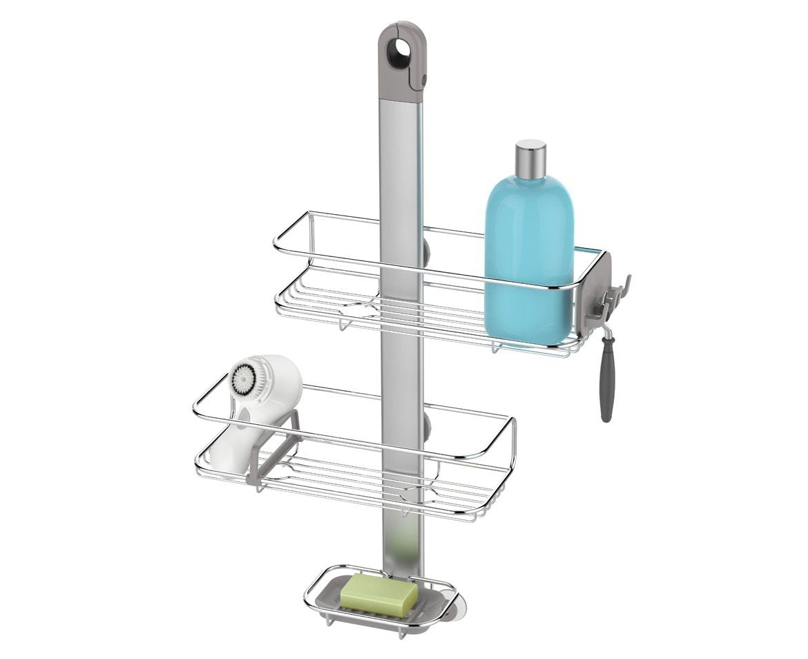 simplehuman Medium Adjustable Shower Caddy, Stainless Steel and Anodized Aluminum