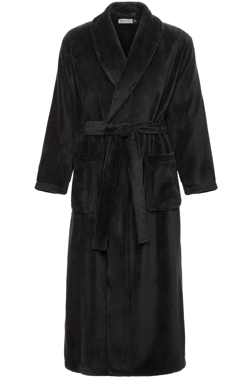Alexander Del Rossa Long Mens Robe, Full Length Big and Tall Winter Bathrobe for Men, Mens Bath Robes, Black, X-Large Tall