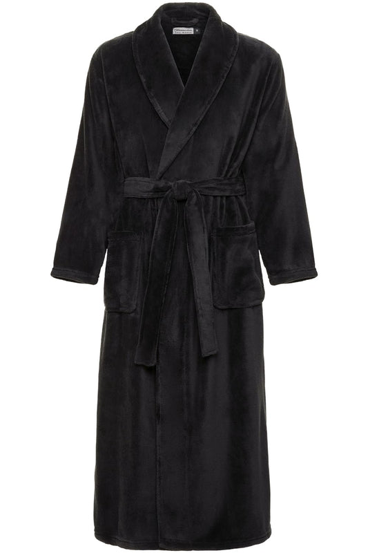 Alexander Del Rossa Long Mens Robe, Full Length Big and Tall Winter Bathrobe for Men, Mens Bath Robes, Black, X-Large Tall