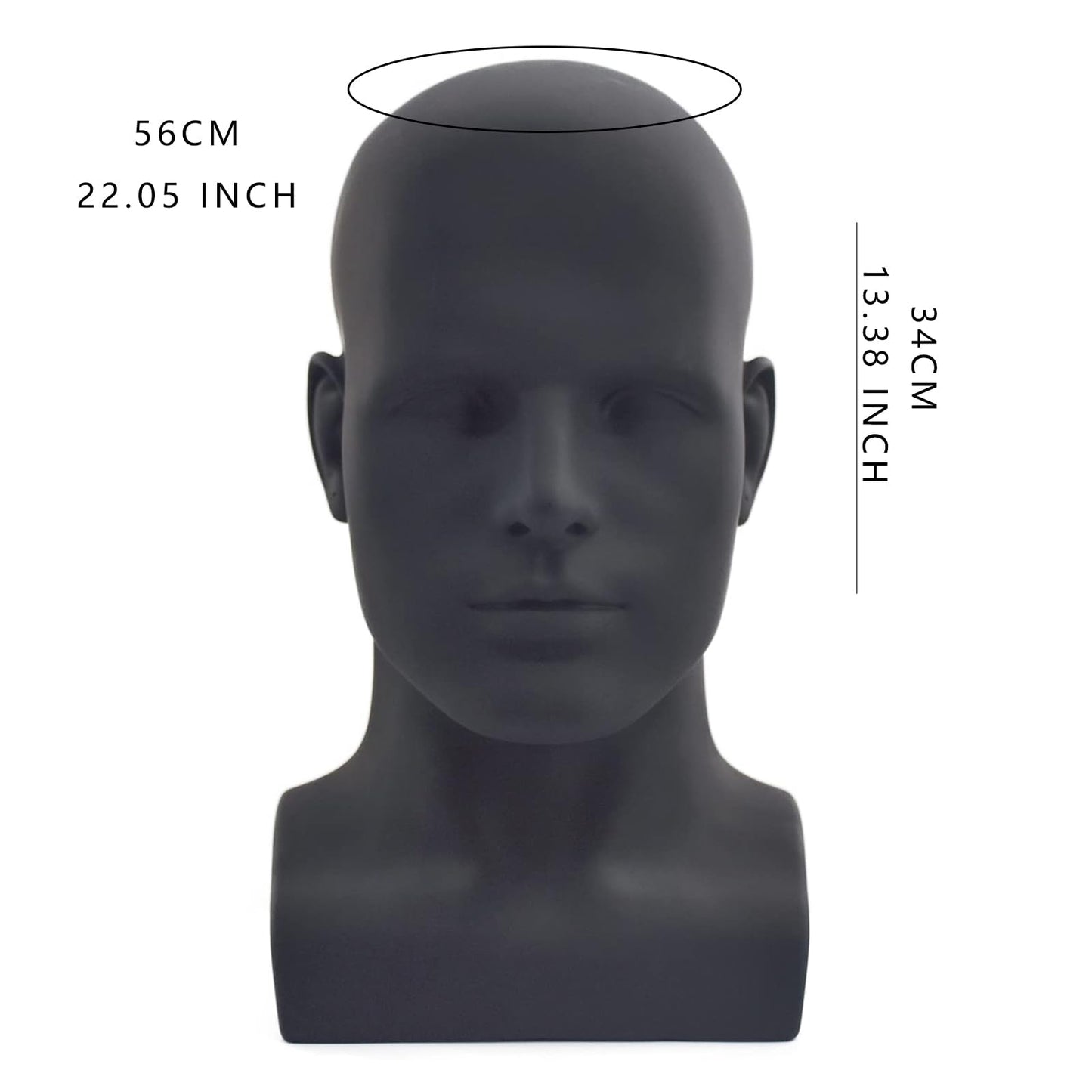 BLTYXT PVC Male Mannequin Head Professional Manikin Training Head for Display Headphone Game Console Hats Wigs Jewellery Glasses Facemask Caps Model Head (L90yh)