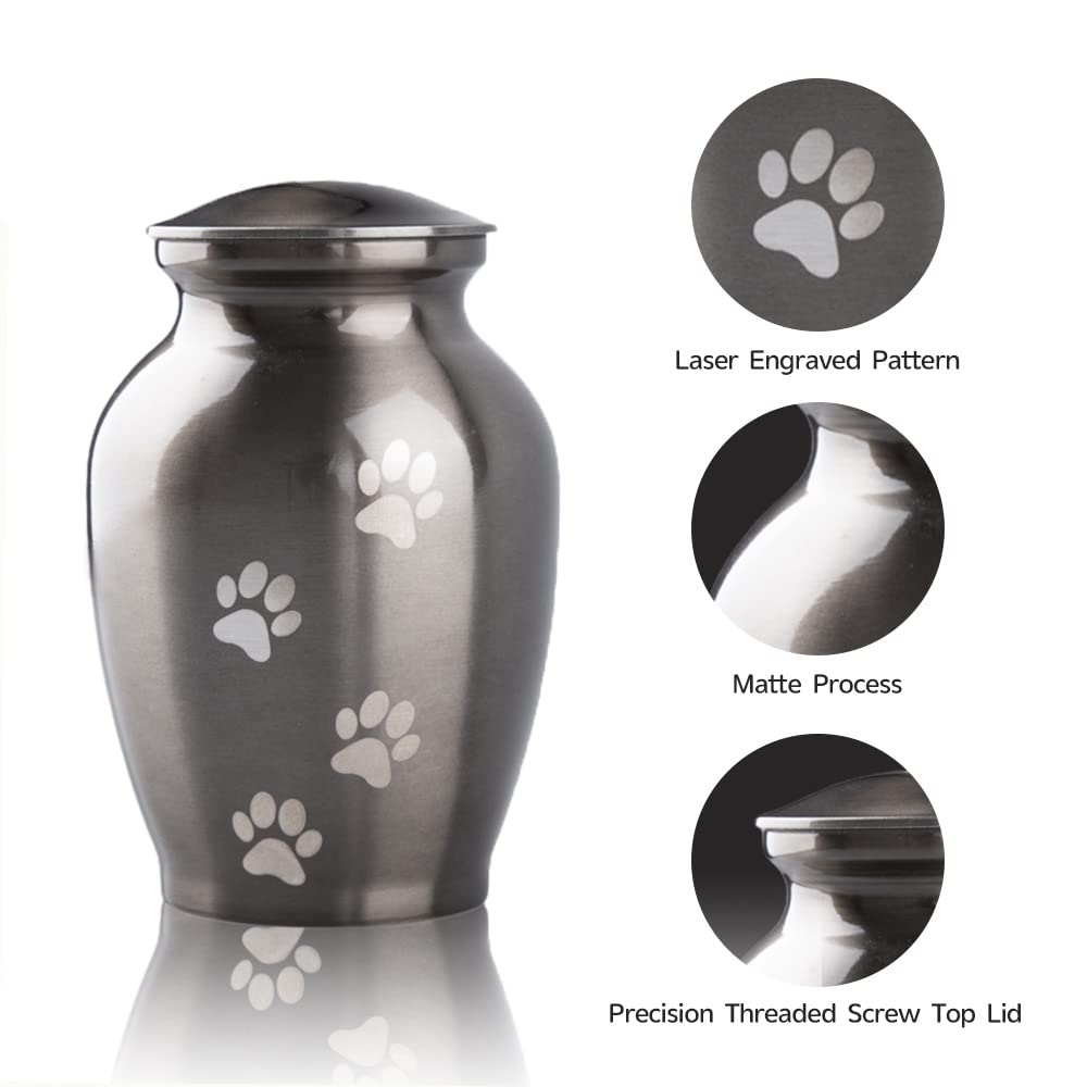 PCS Memorial Pet Cremation Urns for Dogs and Cats Ashes, Paw Engraved Pet Urn, Dog Keepsake Urns for Ashes-Medium