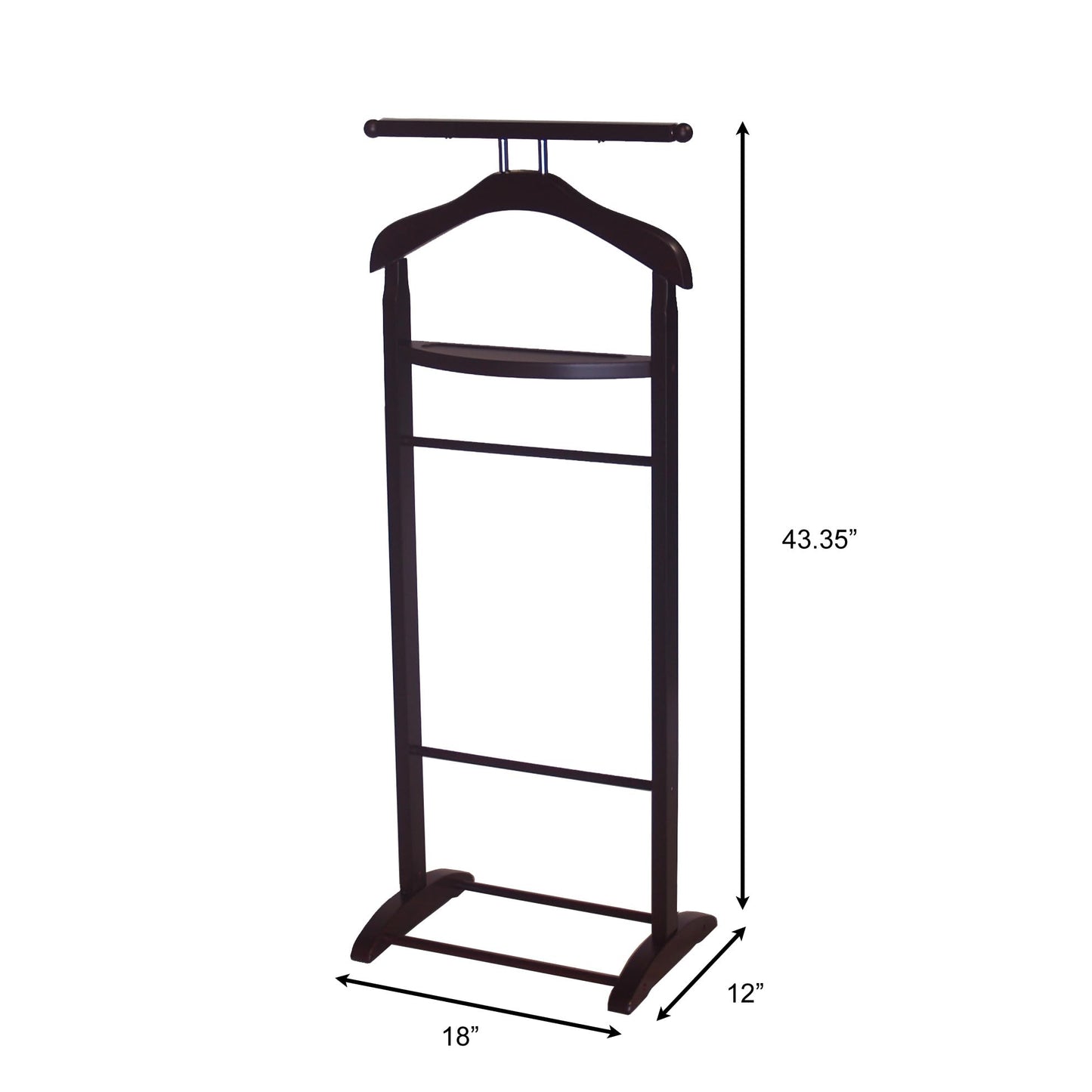 Proman Products Knight Valet Sand, 18" X 12" X 43.5""", Walnut