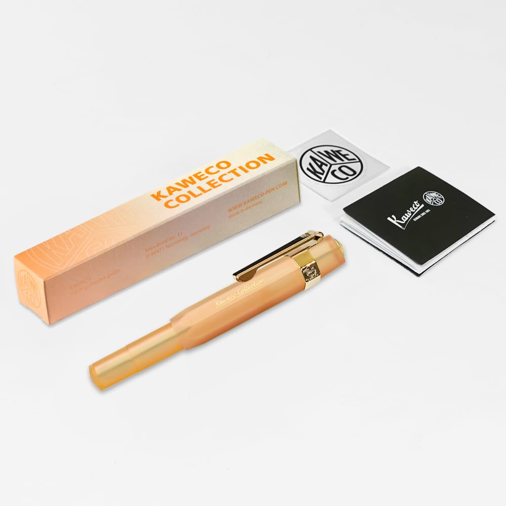 Kaweco COLLECTION Fountain Pen Apricot Pearl, Fine Nib Sport Octagonal Clip Gold, 1 Count (Pack of 1), 11000215