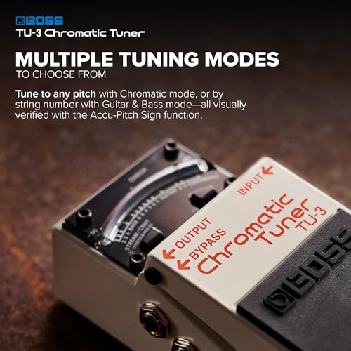 BOSS TU-3 Compact Chromatic Tuner | Perfect for Guitar & Bass | Industry-Standard Performance | Tank-Tough BOSS Stompbox Body | 21-Segment LED Meter