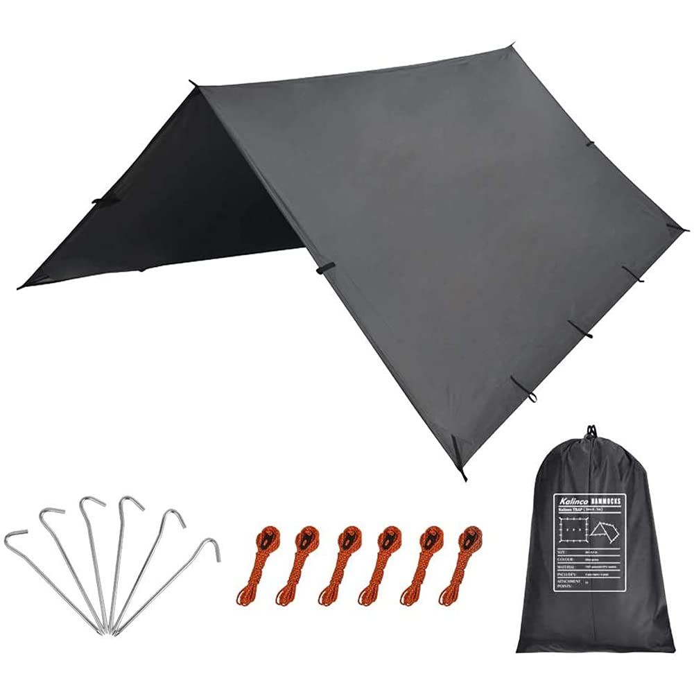 KALINCO 10X16.5FT Tent Tarp, Picnic Mat Camping Tarp Tent Hammock Tarp, pu Waterproof Camping tarp Tent Rain Fly Picnic Mat Survival Shelter Sunshade