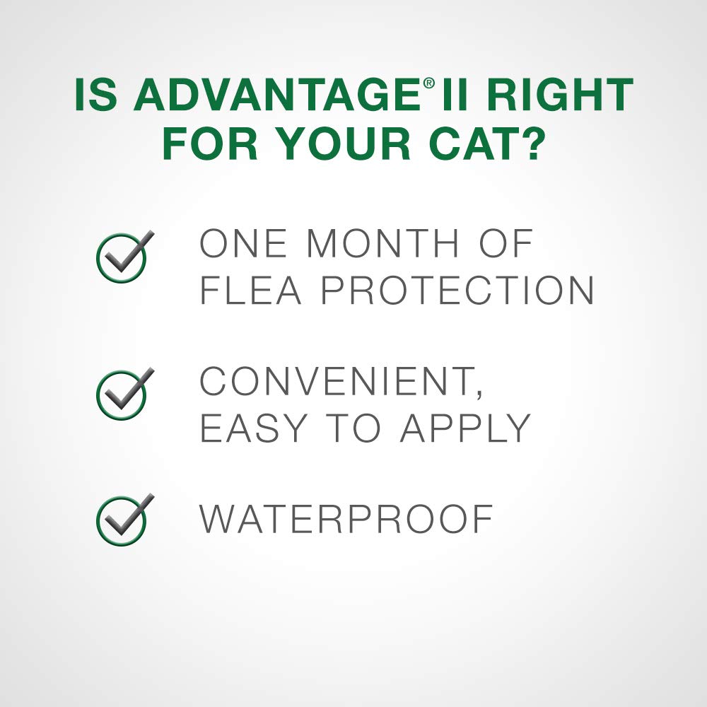 Advantage II Flea Treatment for Small Cats weighing between 2.3 kg to 4 kg (5 lbs. to 9 lbs.)-2 doses