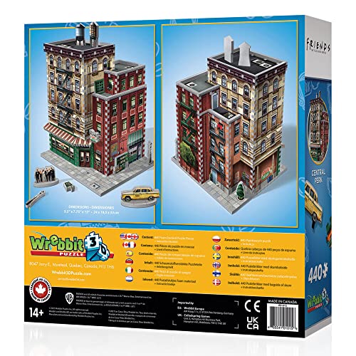 Wrebbit3D Friends 3D Puzzle Model of Central Perk | 440 Real Jigsaw Puzzle Pieces | Build The Iconic Cafe from The Hit TV Series
