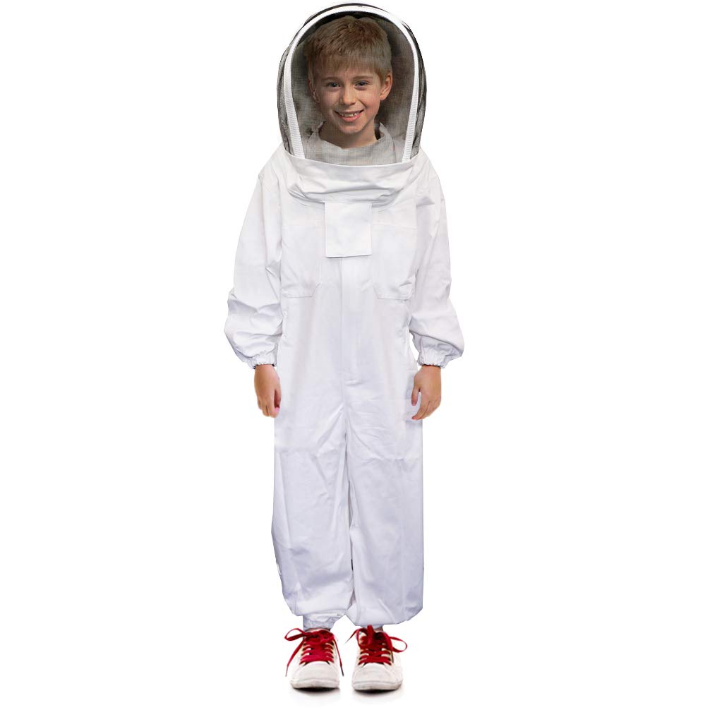 Luwint Kids Beekeeping Suits - Ventilated Bee Beekeeper Suit with Self Supporting Veil Hood for Children (4'7''-4'11'' Height)