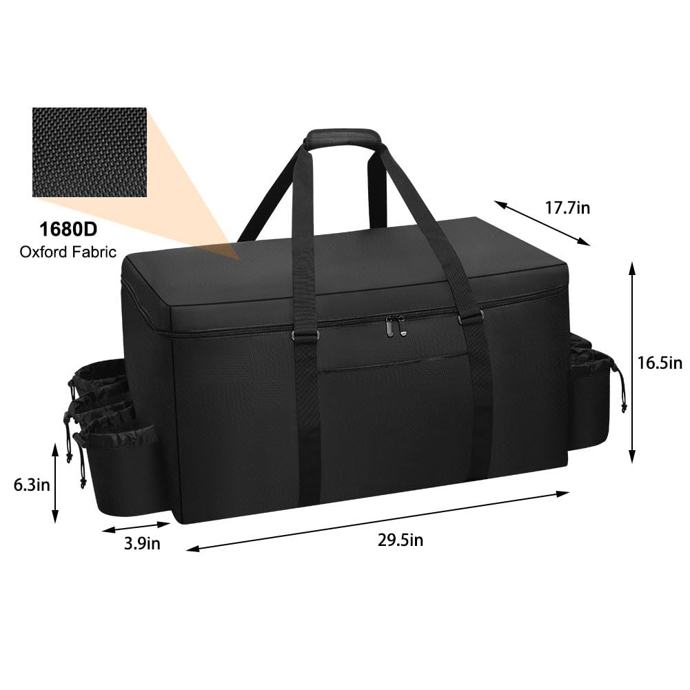 Ajyingasyo Grill Carry Bag for Weber Q1000 Q1200 Liquid Propane Grill, 1680D Heavy Duty Water Resistant Outdoor BBQ Grill Bag, with Multi-pockets and Padded Handle