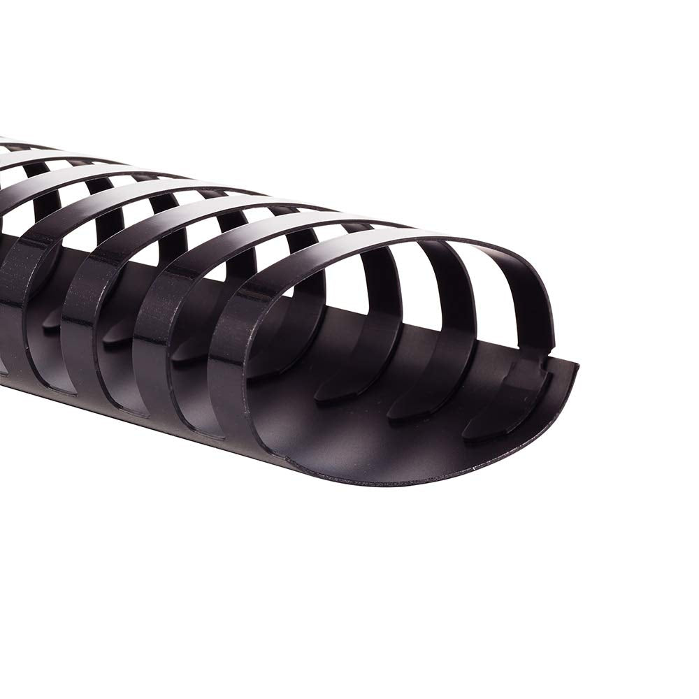 GBC CombBind 19 Hole Binding Spines, 2 Inch Spine Diameter, 500 Sheet Capacity, Black, 50 Spines per Pack (4200022)