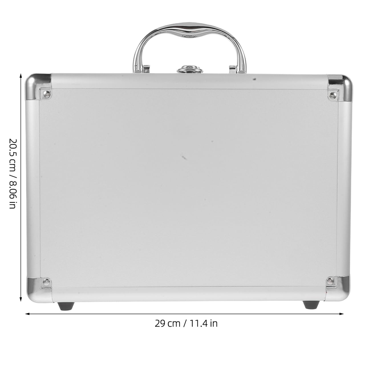 Aluminum Hard Case Tool Briefcase with Lock, Silver Carrying Case for Men’s Travel and Luggage, Protective Storage Box for Camera Drone Tools, 11.41 Inch, 1 Piece