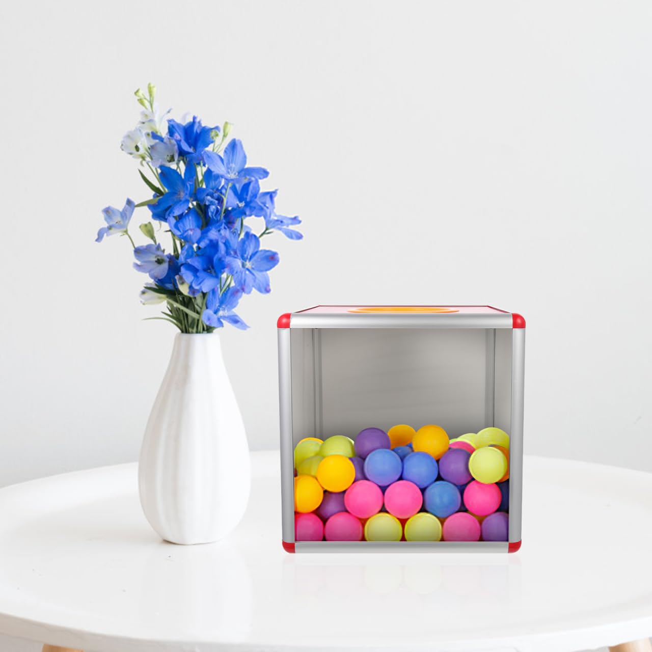 SAFIGLE Multi-Function Lottery Box 9.8 Inch Clear Raffle Draw Box with Slot for Tickets Ballots Donation Meeting Use