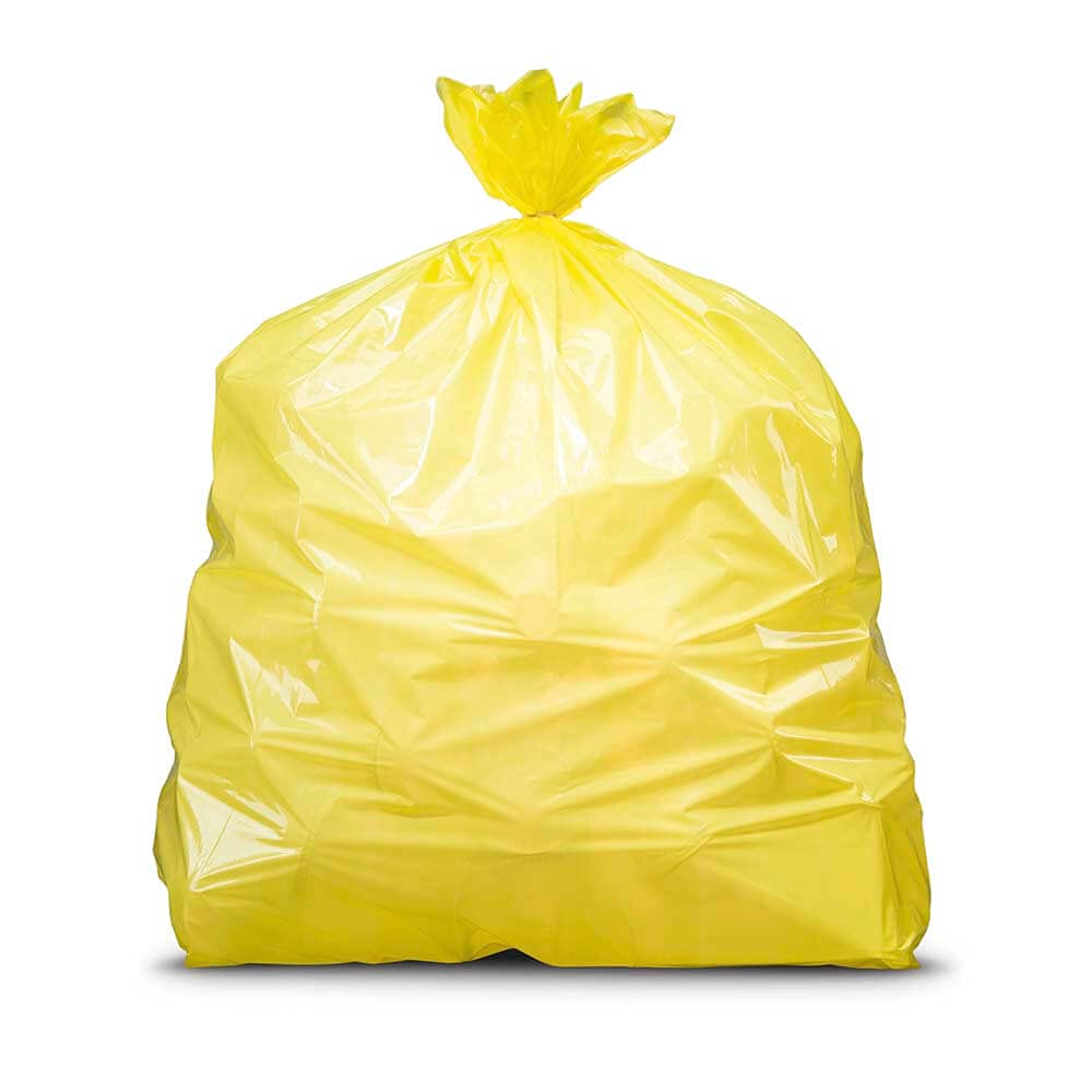 Plasticplace T55120YL 55-60 Gallon Trash Bags │ 1.2 Mil │ Yellow Heavy Duty Garbage Can Liners │ 38” x 58” (50 Count)